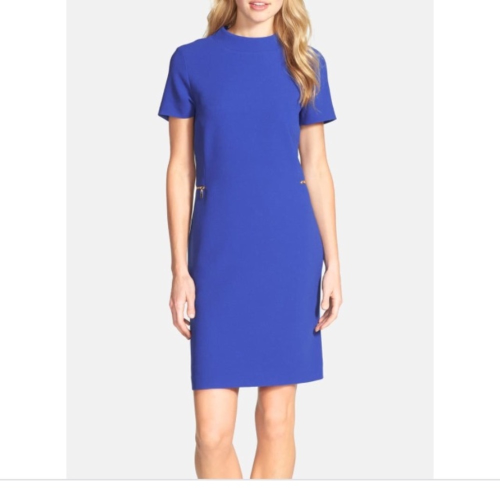 Tahari blue work dress